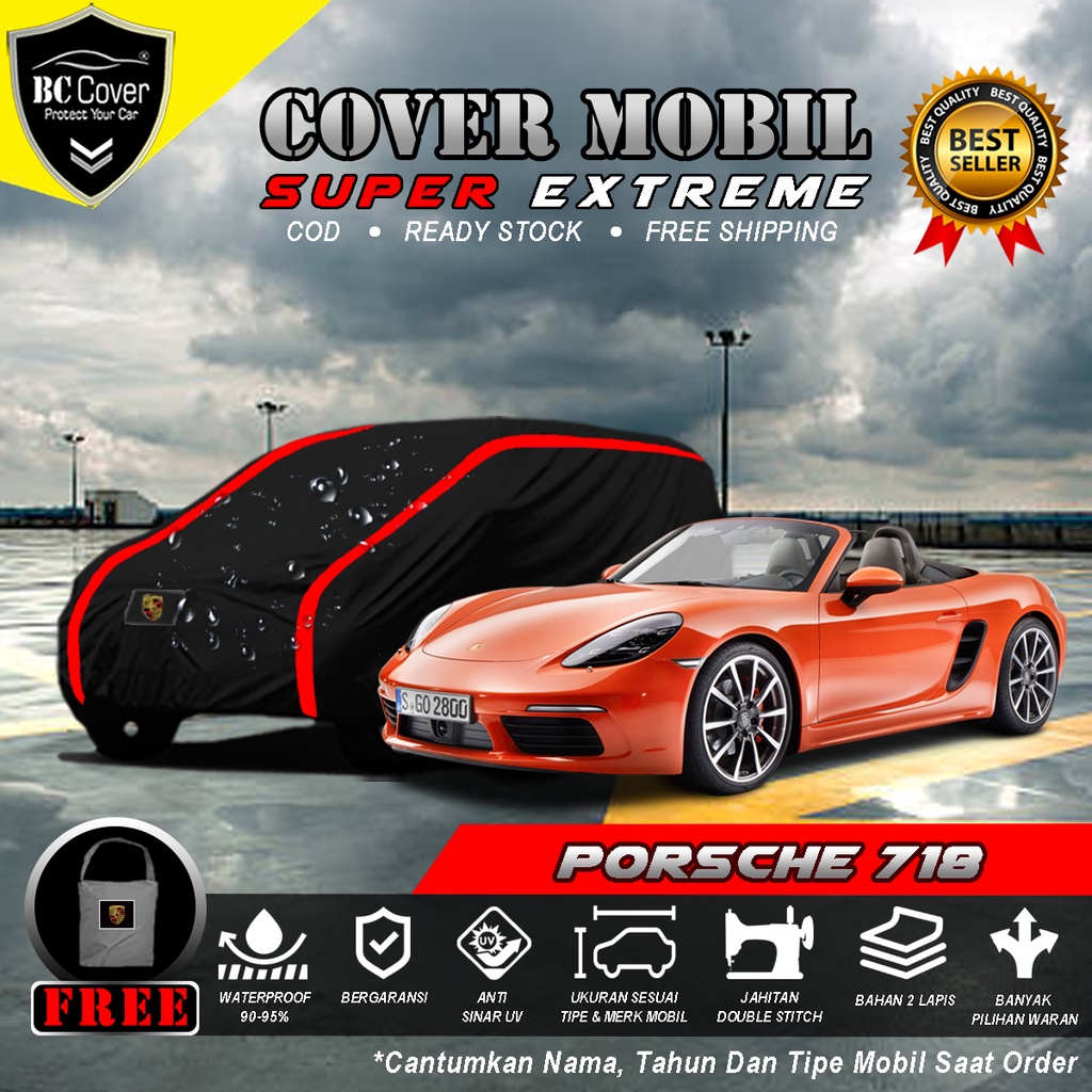 Body Cover Mobil Porsche Boxster 718 Outdoor / Sarung Mobil Porsche 718 Waterproof / Tutup Mantol Kerudung Mantel Penutup Selimut Mobil Sedan Porsche Boxster Waterproof Outdoor Anti Air