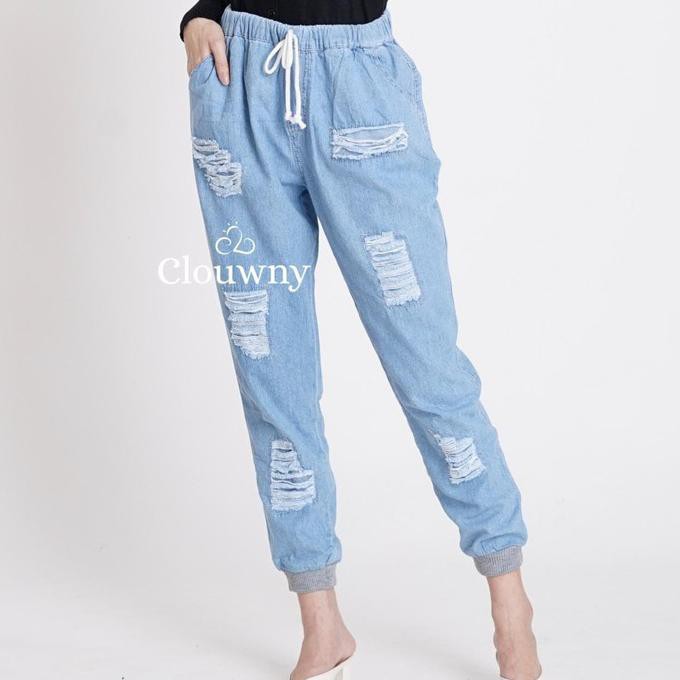 Clouwny - Jogger ripped pants - celana jogger - celana jeans