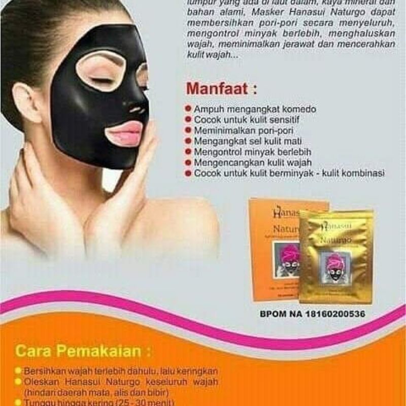 Hanasui Naturgo Lightening Peel Off Face Mask/Masker Hitam Naturgo