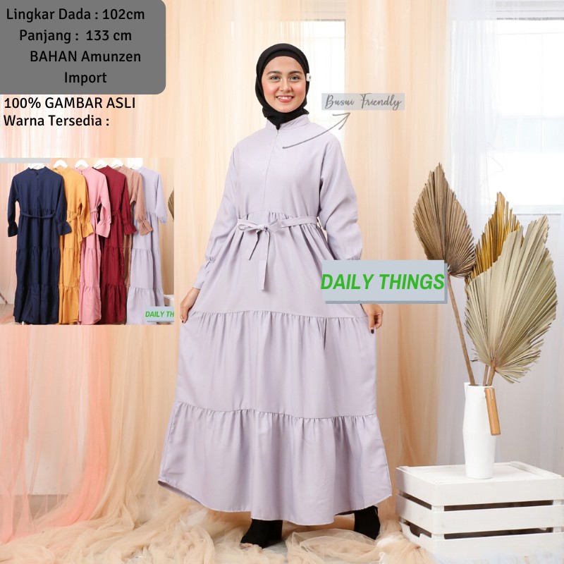 Daily Things Gamis Lebaran Rumbai BUSUI Diani  Fit XL LD 102cm