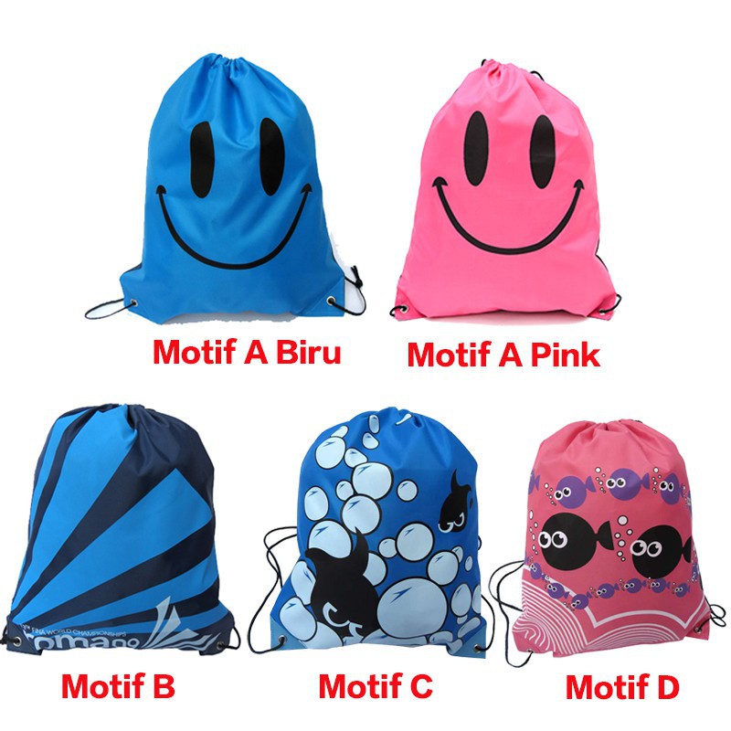 Mainland Tas Serut Motif String Bag Tas Anti Air  Tas Serut Ransel  Olahraga TR104