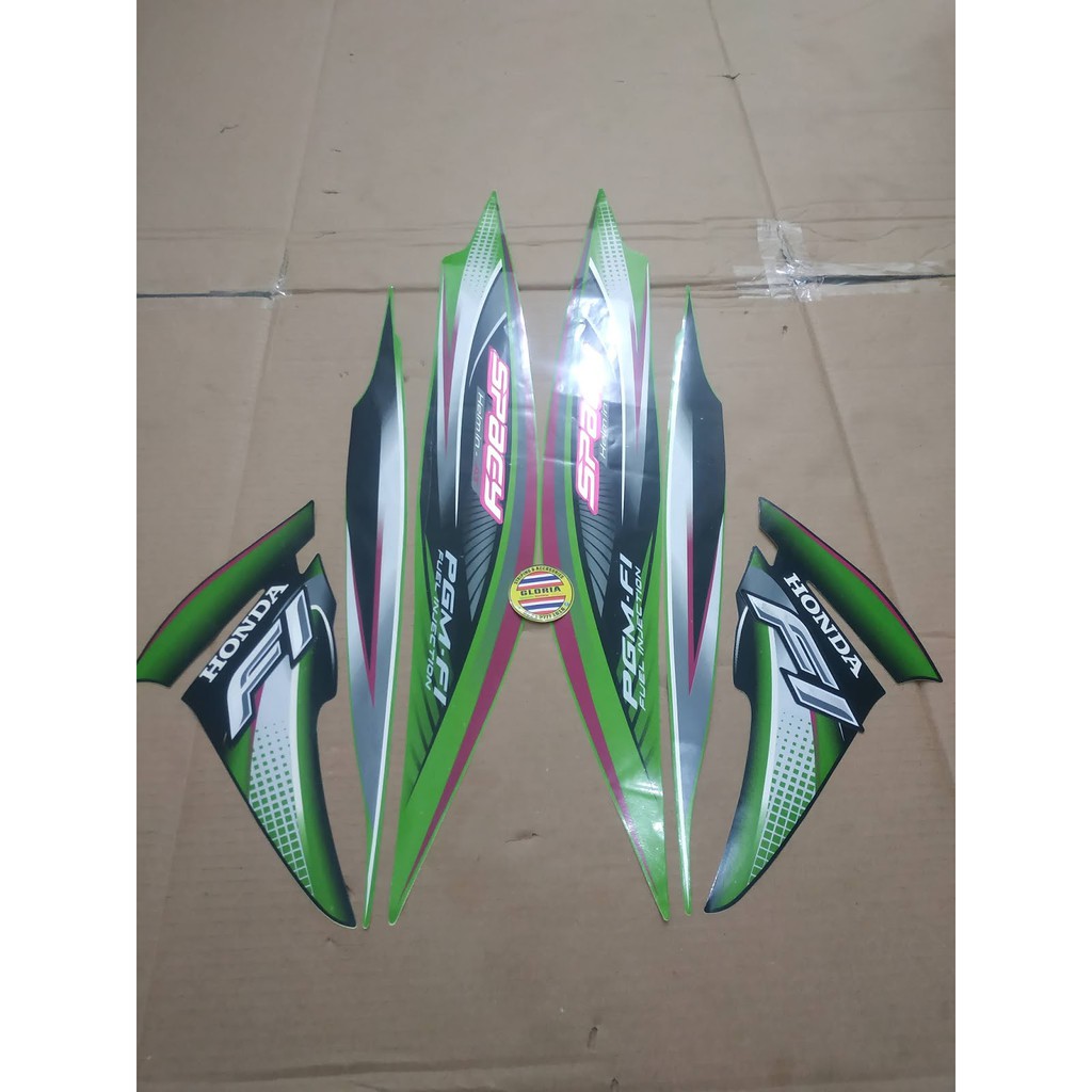 Striping List Body Honda Spacy Fi 2012 - Hijau