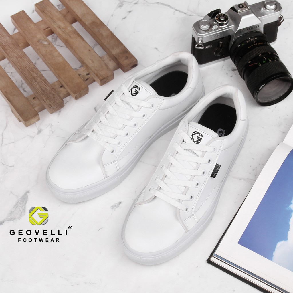 GEOVELLI STORE Sepatu Pria Sneakers Putih Kasual Kerja FULL White GVL-3104