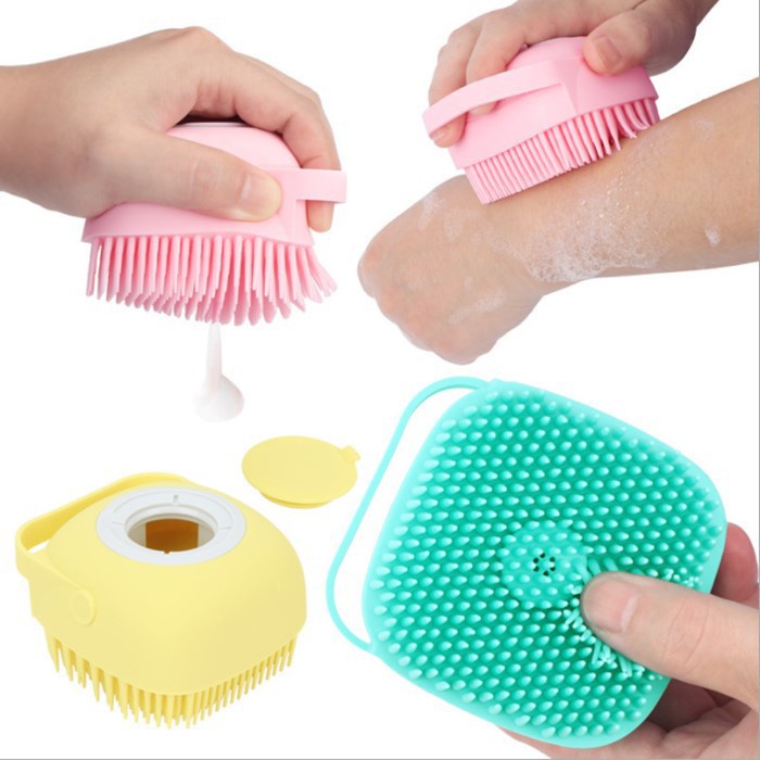 ~ PIYOSHI08 ~ Sikat Mandi Silikon Shower Brush Dispenser Portable Gosok Badan Serbaguna Murah PR46