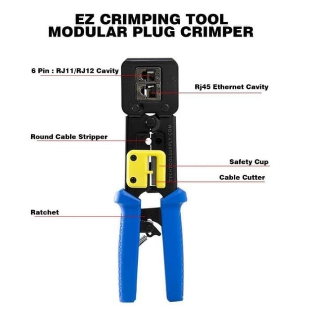 EZ Crimping Tool RJ45 Cat 5 dan Cat 6 / Tang Crimping tool EZ RJ45