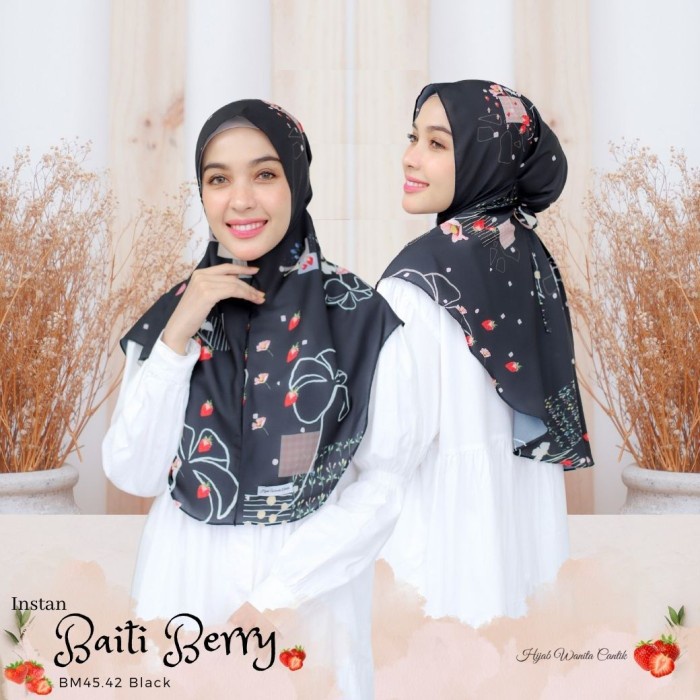 

Hijabwanitacantik - Instan Baiti Berry | Hijab Instan - Black