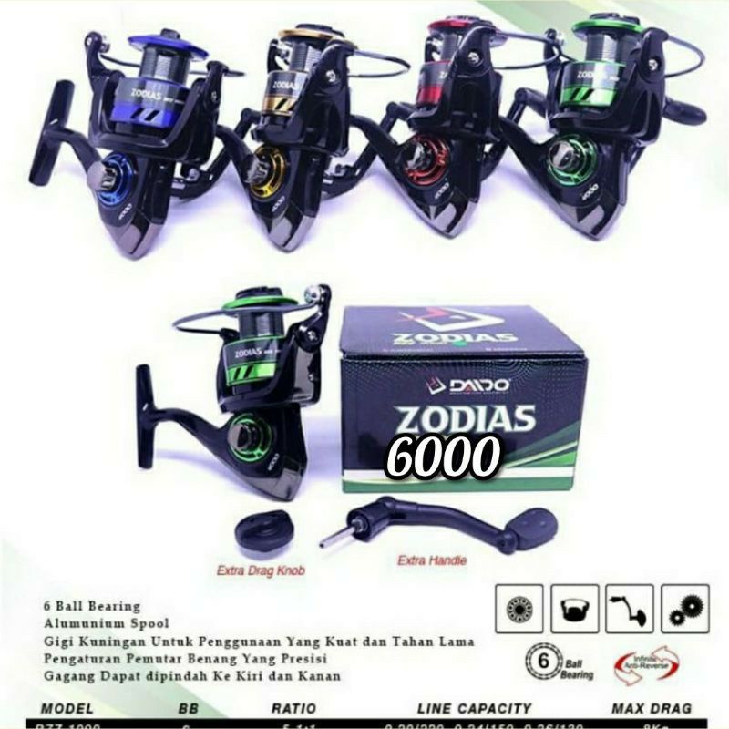 REEL DAIDO ZODIAS 1000 2000 3000 4000 6000