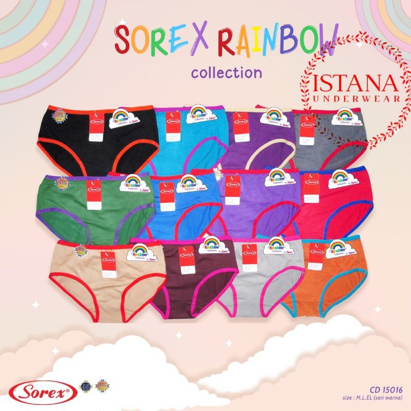 Cd Celana dalam sorex murah rainbow series cutting mini