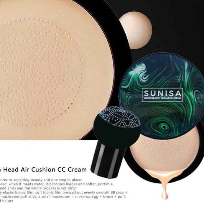 Lari⚡ ✫↔ [ Bisa COD ] ORIGINAL Barcode SUNISA Air Cushion BB Cream / Foundation / BB Cushion Glowing  Bedak Padat Anti Air Sunisa Mushroom Head Air Cushion Korea produck terlaris