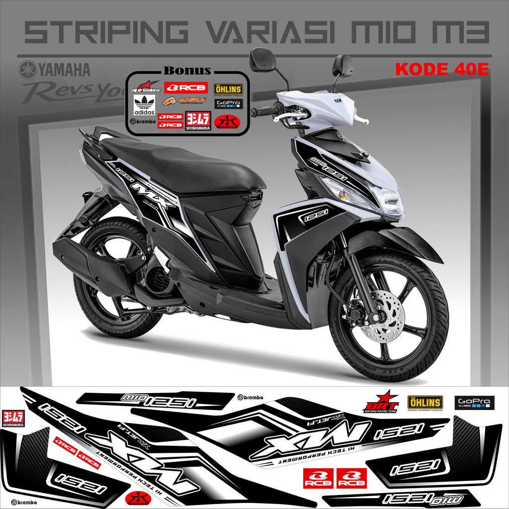 Striping Mio M3 Stiker Mio M3 Variasi Kode 40