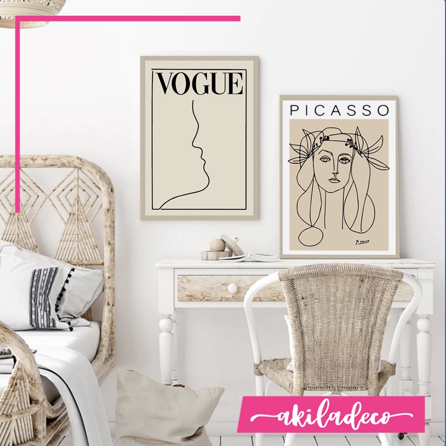 Hiasan Dinding Minimalis Ruang Tamu Walldecor Pajangan Dinding Kayu Dekorasi VOGUE MATISSE PICASSO