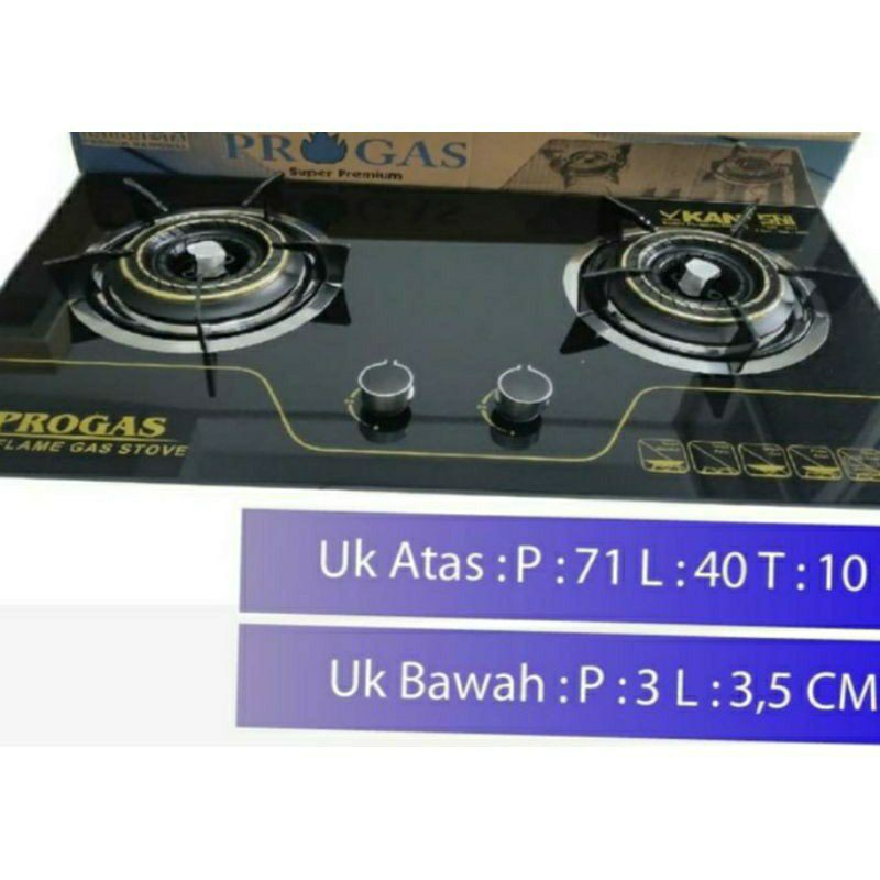 Progas  , Kompor Kaca 3 Tungku Gas Mix Bara Infrared