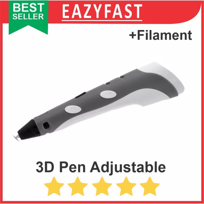 

Pulpen 3D Pen Filament Plastik Pla 1.75Mm Adjustable Speed Temperature