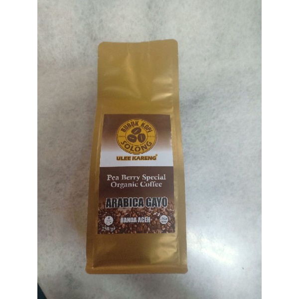 

Bubuk Kopi SOLONG Asli Arabica Pea Berry Special Organic Coffee 250gr