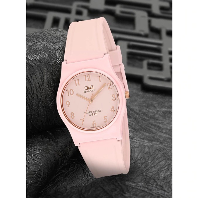 QQ QNQ Q&amp;Q Original Jam Tangan Wanita Analog Straps Rubber Anti Air qq Ori VP34