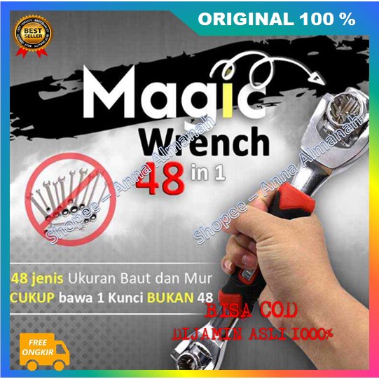 [BISA COD] PROMO Kunci Pas Multifungsi Wrench Kunci Pas Set Serbaguna 48in1 100% ORIGINAL