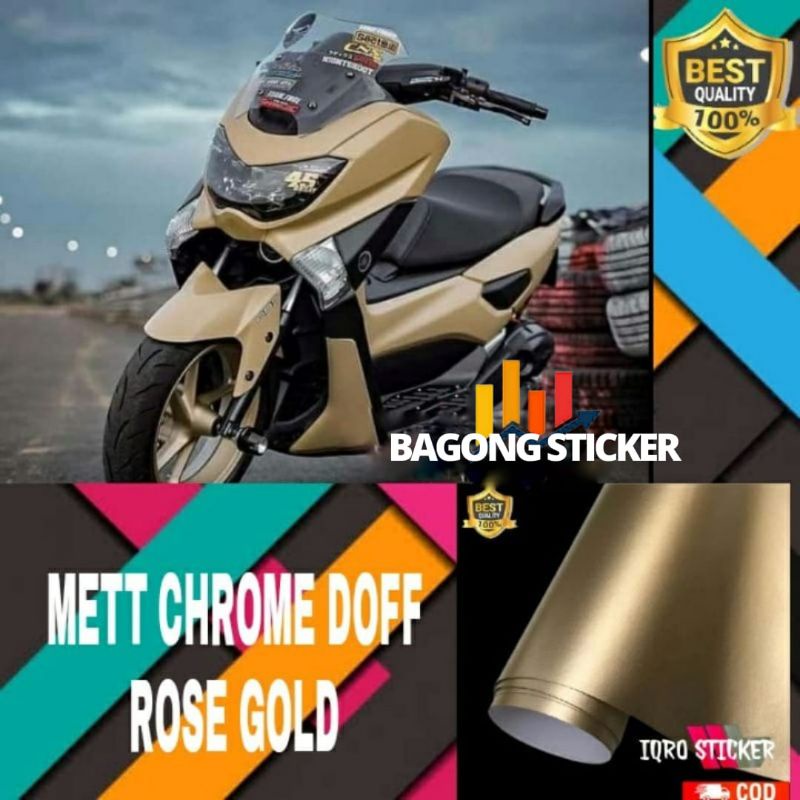 Stiker skotlet motor metalik krom doff scotlite mett doff rose gold merk infinty dan maxdecal