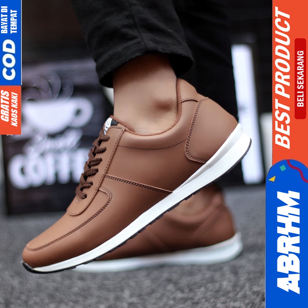 Abrhm Prey - Sepatu Sneakers Casual Pria Kerja Hitam