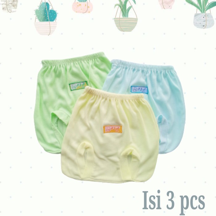 [3 pcs] Celana Pop Bayi | Celana Kacamata Bayi Polos WARNA