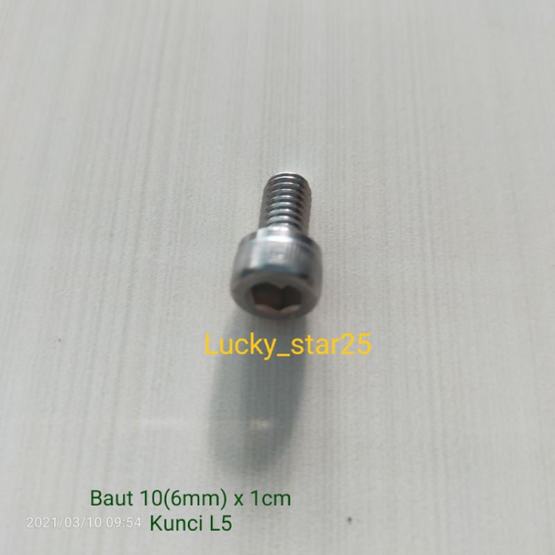 Baut L Stainless 6mm x 1cm