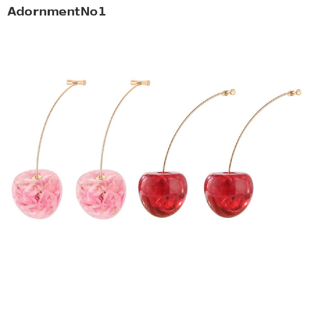 (AdornmentNo1) Anting Tusuk Gantung Bahan Resin Desain Bunga / Buah Ceri Kering Untuk Wanita