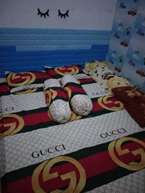 Sprei Motif Brand Guci Uk 120, 160, 180, 200
