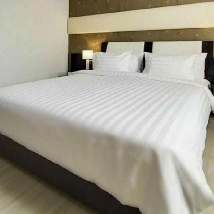 Sprei Murah katun premium hotel salur uk 90|100|120|140|160|180|200 90 x 200 Tinggi 20 cm V5Z0 Sepre
