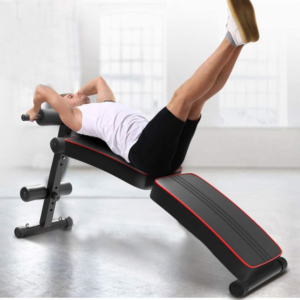 TaffSPORT Kursi Alat Fitness Gym Bench Press Abdominal Muscle Exercise Foldable - Black - 7RSE6GBK