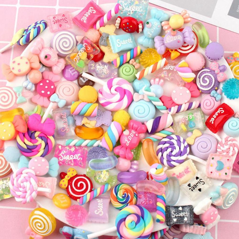 Lanfy slime charms Kartun 30 /60 /90Pcs Untuk Jepit Rambut Gantungan Kunci croc Aksesoris kawaii Permen Pesona scrapbooking Perlengkapan