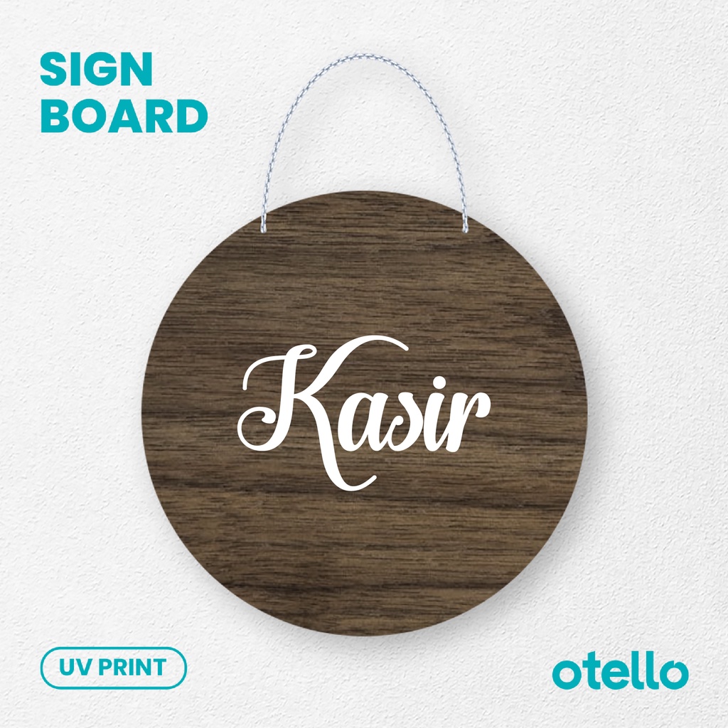 Label Tulisan Kasir Signage Kayu Wooden Papan Nama Ruangan Gantung Sign Board Rustic Rantai