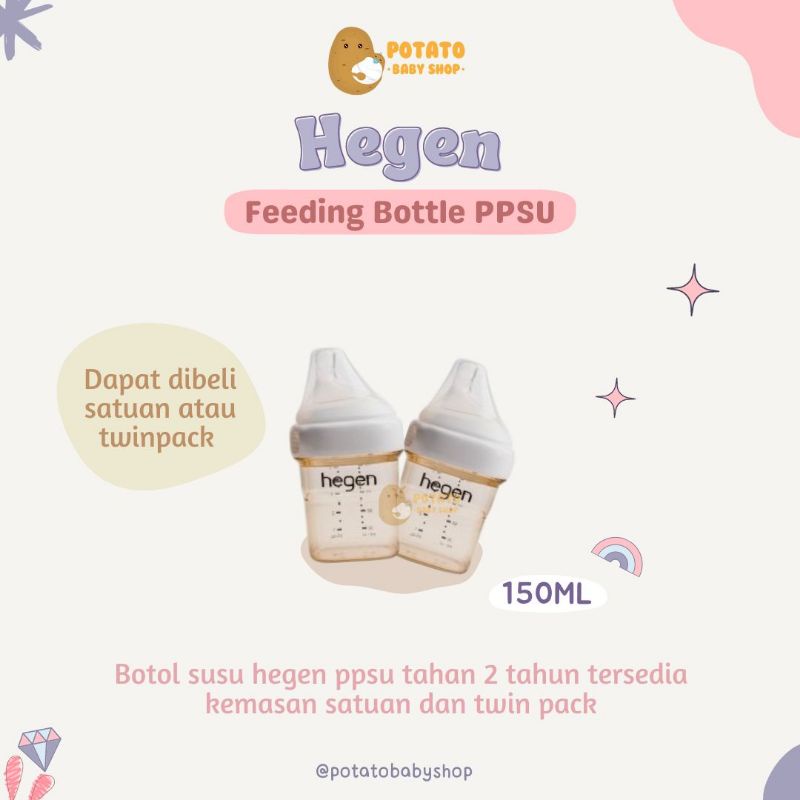 Hegen Feeding Bottle PPSU 150ml 1 &amp; 2-pack