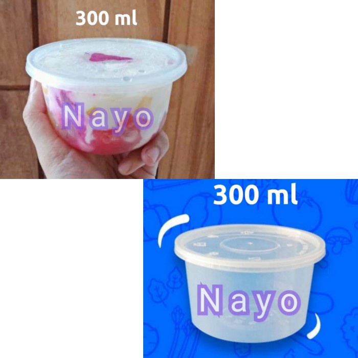 Makanan-Toples- Cup Plastik 300Ml/ Thinwall Bulat/ Thinwall Round - Alas Bulat -Toples-Makanan.