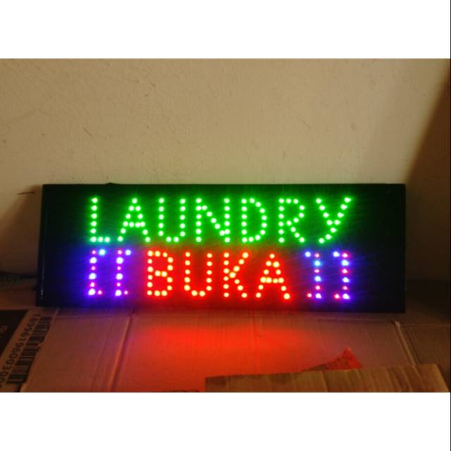 Tulisan lampu led / led sign laundry buka
