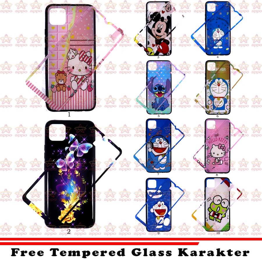 Oppo realme C11 Case 360 Karakter Doraemon + Tempred Glass karakter