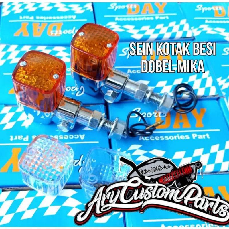 Sen Sein kotak Riting palu kotak diamond led 2 warna cb 100 glatik racing