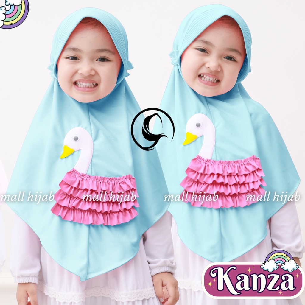 Hijab Instan Anak TK Kanza / Hijab Anak TK Kekinian / Hijab Anak TK Tali Karet Ped Antem / Jilbab An