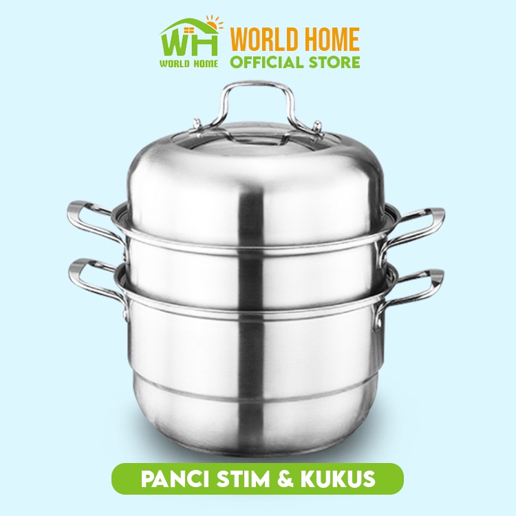 Panci Steamer Stainless Steel 3 Susun Panci Serbaguna Panci Kukus Steamer Tingkat Dimsum Kukusan