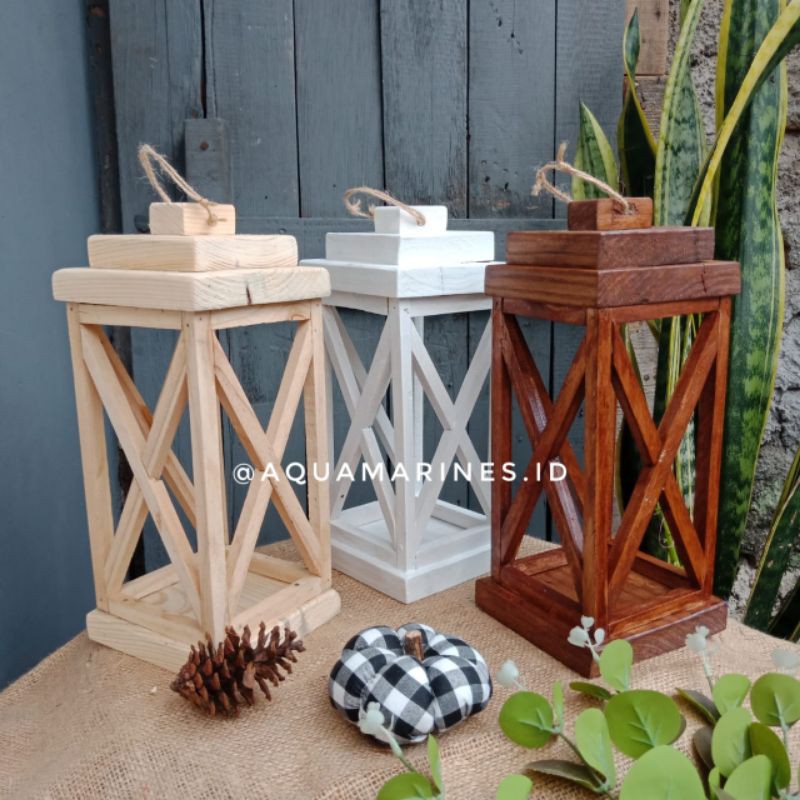 Lentera Kayu / Lentera / Lentera farmhouse / dekorasi lentera