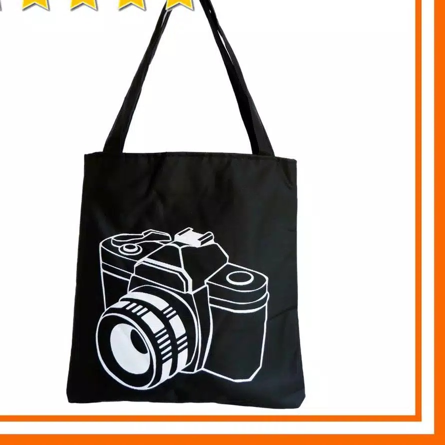 TOTEBAG HITAM RESLETING MOTIF CARAKTER