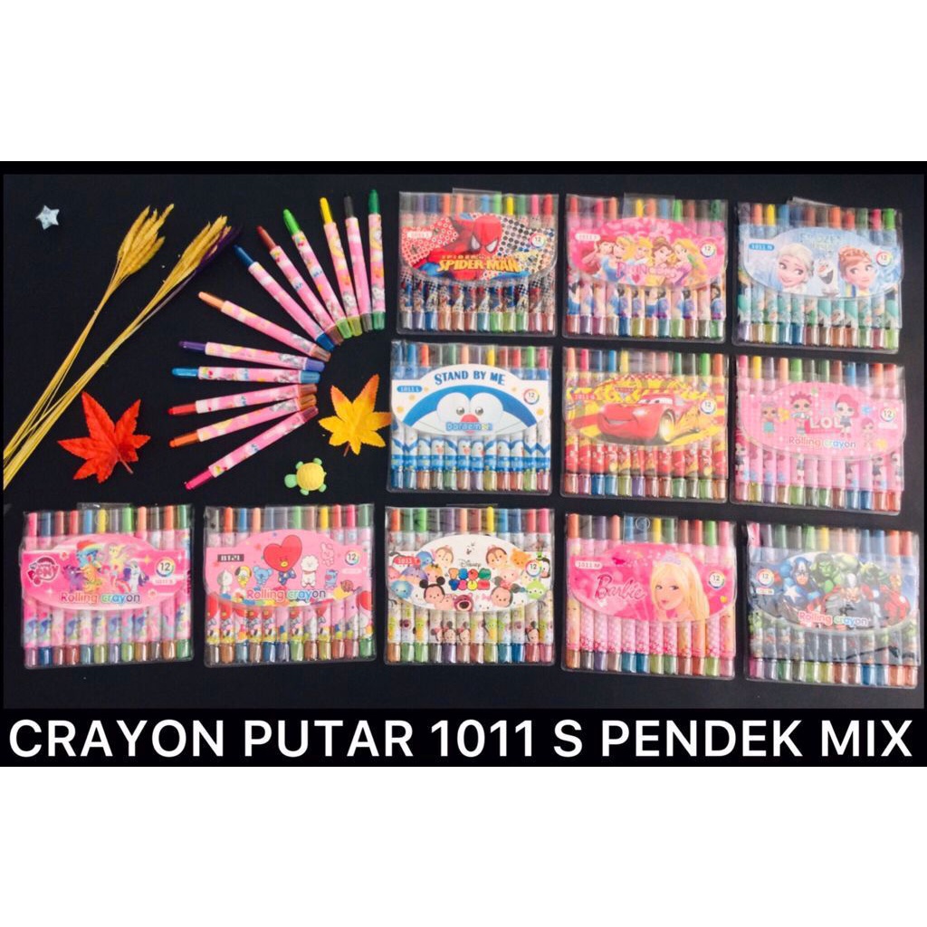 

CRAYON PUTAR PENDEK 12 WARNA KARAKTER KARTUN MURAH