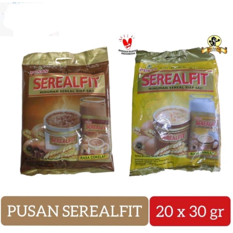 Serealfit sereal oat minuman instant bubuk vanilla dan coklat pusan 20 x 30gr = 600gr minuman sachet