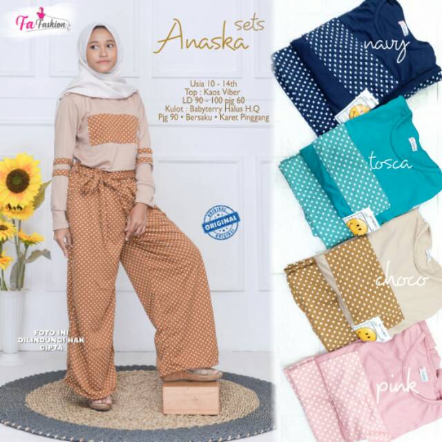 Anaska set kids | setelan anak kaos | fashion solo