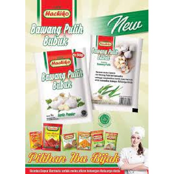 Hachiko Bumbu Dapur Bubuk : Bawang Putih, Terasi Bubuk, Ketumbar, Merica Bangka, Cabai, Kunyit