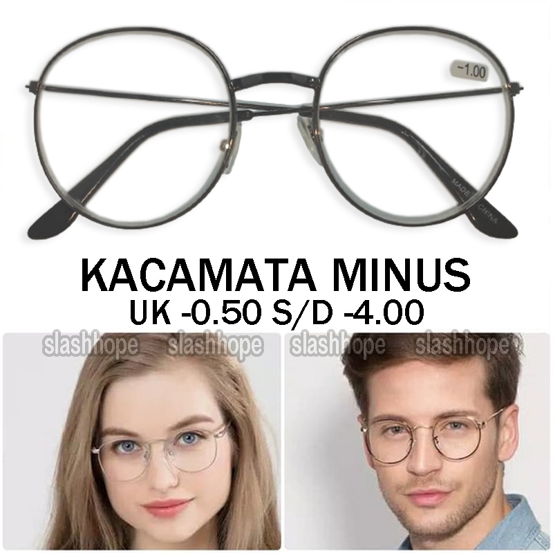 Fashion Terbaru Kacamata Minus (-) uk 0.50 s/d 4.00 Wanita Pria Kaca mata Baca Minus Model Frame Met
