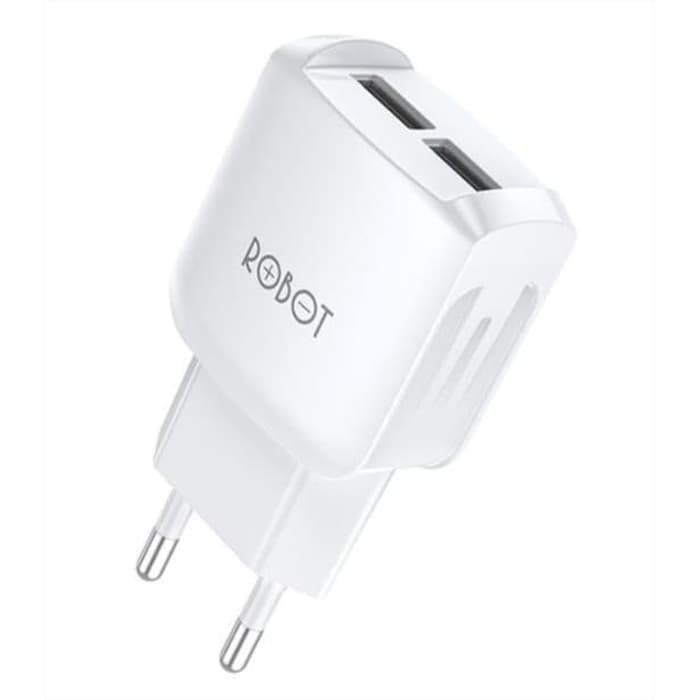 KEPALA ADAPTOR CHARGER ROBOT RT-K6 2.4A DUAL USB OUTPUT FAST CHARGING