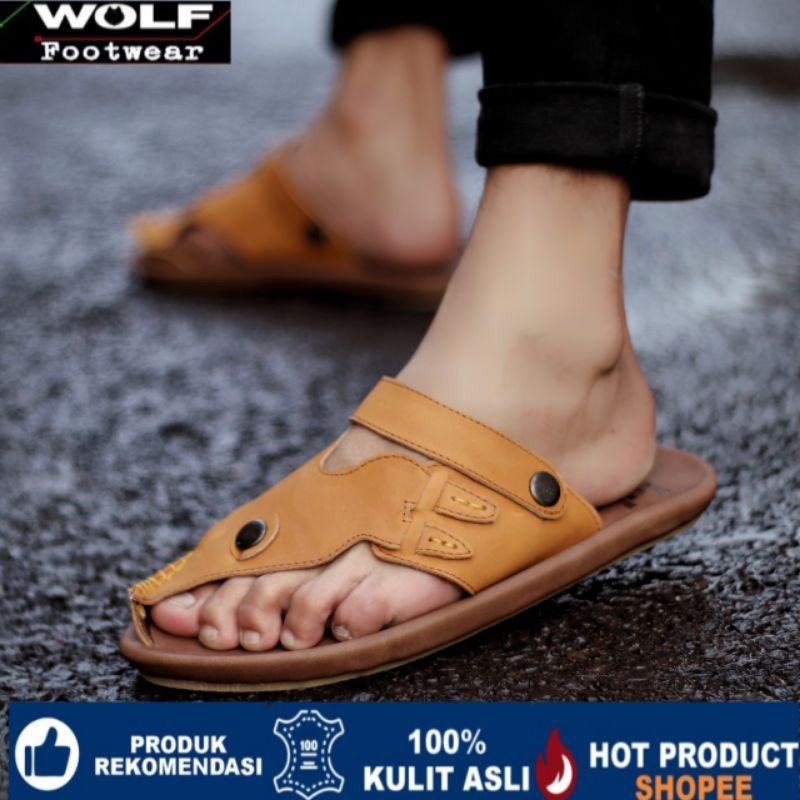 LUCKY TAN Sandal pria kulit asli cevany original handmade sandal jepit kulit pria bisa COD