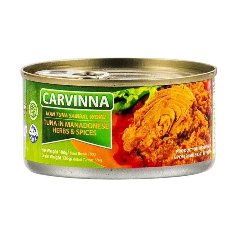 MAKANAN KALENG SIAP SAJI / DAGING KALENG HALAL / DAGING IKAN TUNA KALENG CARVINNA / BUMBU REMPAH