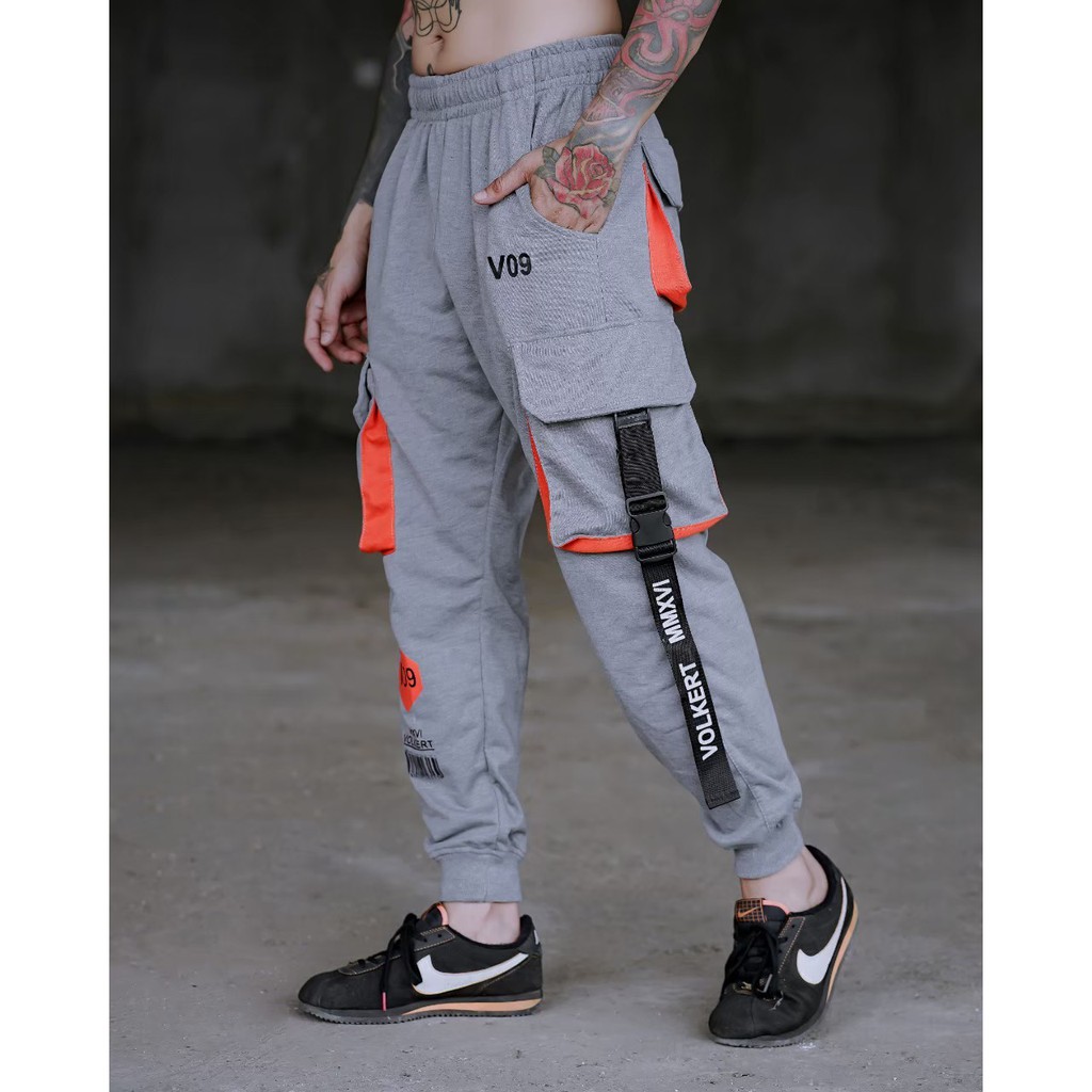 AZ Celana Jogger olahraga Sweatpants Pocket Volkert