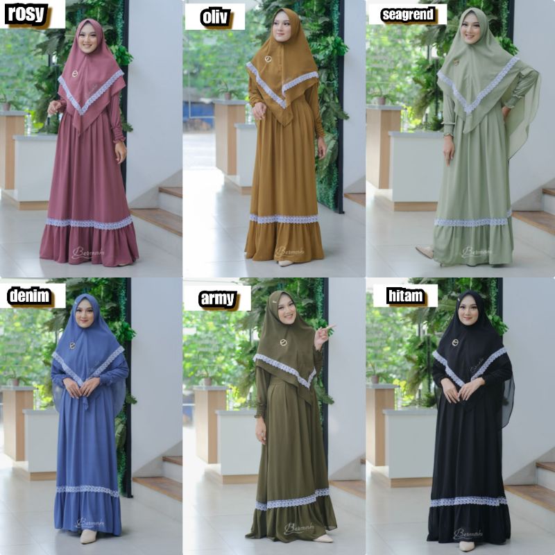 gamis ceruty babydoll/renda putih ceruty babydoll