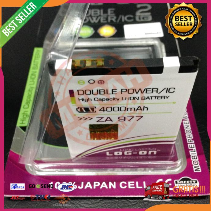 Acc Hp Baterai Log On Zyrex Za 977 Pro Double Power 4000Mah